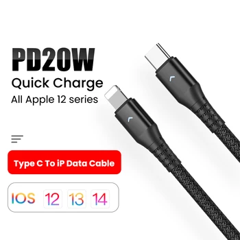 20W PD USB C Tipa Kabelis priekš iPhone 12 Pro 12 mini Ātrās Uzlādes Lādētājs iPhone 11 XS XR X USB C Datu Kabelis, Barošanas Bankām Vadu