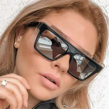 Lielgabarīta Saulesbrilles Sieviešu Luxury Vintage Kvadrātveida Saules Brilles Dāmas Bicolor Personības Liels Rāmji Briļļu Āra Brilles UV400