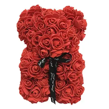 11Styles 25cm Sarkanu Rožu lācītis Rozes Ziedu, Mākslīgo Dekorēšanai Ziemassvētku Dāvanas Sievietēm, kas Valentīna Diena Dāvanu