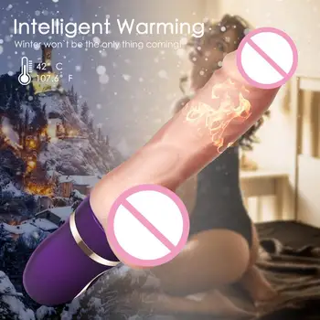 Spēcīgs Apkures Big Dildo, Vibratori, lai Meitene Burvju Nūjiņu Ķermeņa Thrusting Massager Seksa Rotaļlietas Sievietei Klitoru Stimulēt Sievietes