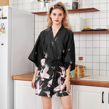 Modes Sieviešu Vasaras Mini Kimono Tērpu Lady Viskozes Vannas Kleita Yukata Naktskrekls Sleepwear Sleepshirts Pijama Mujer Izmērs S-4XL