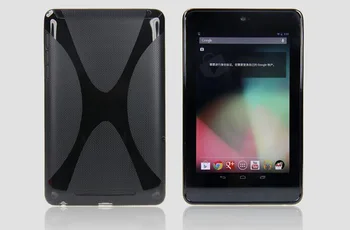 Jaunu Matēts Silikona Anti-skid X Līnijas Mīksta Silikona Gumijas TPU Želeja Ādas Korpusa Vāciņu Gadījumā Google Nexus 7 2012 7