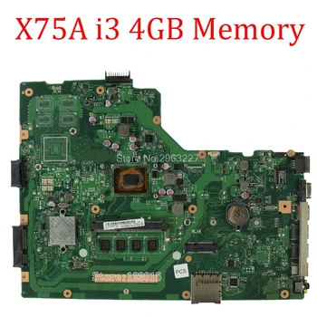 X75A Mātesplati REV:3.1 i3 cpu Par Asus X75V X75VC X75VB X75VD X75VD1 R704V Klēpjdators mātesplatē X75A Mainboard X75A Mātesplati