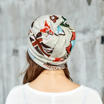 OKKDEY Rudens Un Ziemas Divējāda lietojuma Cepures Sievietēm Karoga Modelis Konstrukcija Turban Skullies Beanies Cepuru Modes Dāmas Šalle Sejas Maska