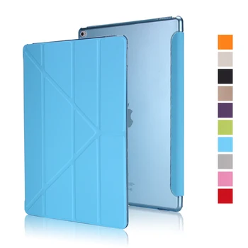 GOLP Flip Cover for iPad Pro 12.9 gadījumā PU Ādas Pārredzamu PC Atpakaļ Tablete Smart cover iPad Pro 12.9