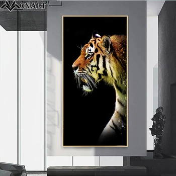 Audekls Mākslas Dzīvnieku Cuadros Tīģeris, Lauva, Leopards Plakātu Sienas Mākslas Eju Dekoratīvas Gleznas Hoom Dekoru Klasiskā Viesistaba Attēlu