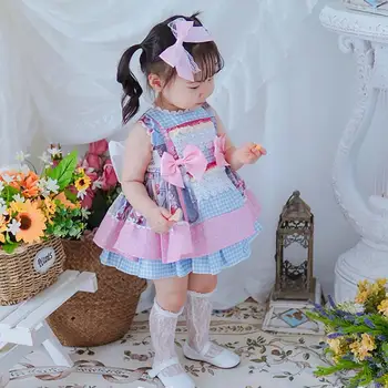 Spāņu Meiteņu Kleitas Bērnu Lolita Pleds Bumbu Kleita Maza Meitene, Dzimšanas dienas Eid Kleita Ir 2021. Vasaras Zīdaiņu Apģērbu Veikals