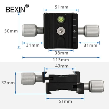 QR50 Kamera spīles quick release plate adapteris pievienojams Vispārējā Spīles Quick Apskava pretslīdēšanas skava Release Plate dslr Kameras Statīvs