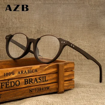 AZB Sieviešu Koka Brilles Rāmis Vintage Kārta Pārredzamu Lēcu Brilles Vīrieši Sievietes Koka Rāmji, Brilles Optiskās Rāmis