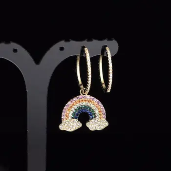 Šarmu Modes Jewlery Zīmola Rainbow Kulons Auskari Kāzu Piliens Auskari Dāvana Sievietēm-Dāmas-Bezmaksas Piegāde