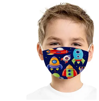 Kosmosa Kuģa Iespiestas Bērnu Vienreizējās lietošanas Maskas, 3-kārtu Modes Sejas Maska Pretvēja Anti-piesārņojuma Mutes, Sejas Maska Mascararilla