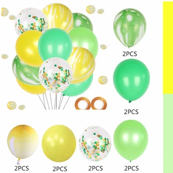 13pcs 12 collu agate lateksa balons, vasaras puse citrona augļu arbūzs baloni kombināciju kopumu, Havaju tēmu puse, dzimšanas dienas dekori