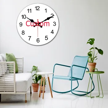 WONZOM Pasūtījuma Dizains Izdrukātu Attēlu Sienas Pulkstenis Klusums Dzīvojamās Istabas Sienas Dekors Saat Mājas Apdare 2017 Reloj De Salīdzinot Dāvanu