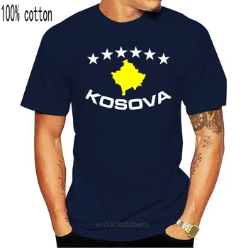 Atdzist O-veida Kakla Topi Vasaras Topi, T Krekls, T-Kreklu, uz Kosovu, Prištinu, Albānija Krekls, svītraina Tee Krekls Kokvilnas Modes T-Krekli