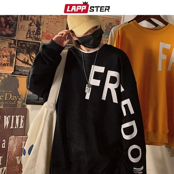 LAPPSTER Vīriešiem Japāņu Streetwear Džemperi Krekli 2020. Gadam Lielgabarīta Mens Vēstuli Izdrukāt, Hoodies Pavasara Mal Harajuku Apģērbi