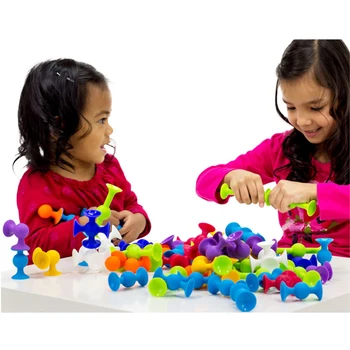 Bloki Bērniem DIY Mīksto veidot Jaunas Pop Squigz Sūcējs Smieklīgi Silikona Bloka Modelis Celtniecības Rotaļlietas, Radošas Dāvanas Bērniem Zēns
