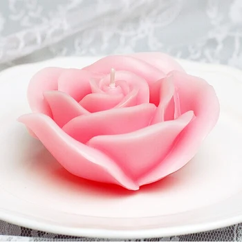 Vairumtirdzniecības kāzu sveces silikona veidnē silikona veidnē dzimšanas dienas sveces, rožu pelējuma