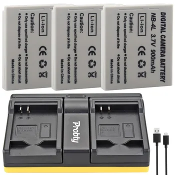 NB-4L Akumulators + Lādētājs CANON PowerShot ELPH 300 HS IXUS 220 SD200 SD300 SD400 SD430 BEZVADU SD450 SD600 SD630 SD75