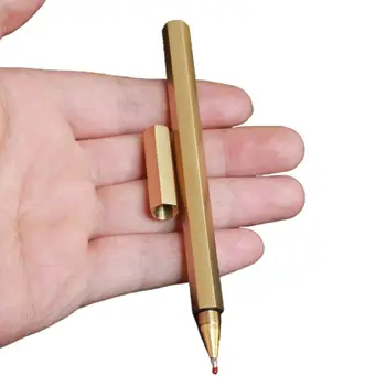 Sešstūra 0.5 mm Gēla tintes Pildspalva ar rokām Darinātas Misiņa Šķidru tinti Rullīšu un lodīšu Pildspalvu Classic DXAB