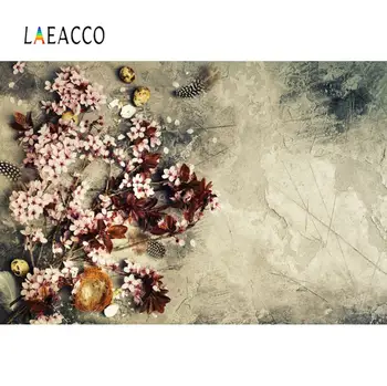 Laeacco Cementa Sienas Backdrops Par Fotogrāfiju, Grunge Tekstūra Ziediem, Ziedlapiņu Bērnu Dzimšanas Puse Lelle Foto Fona Photocall