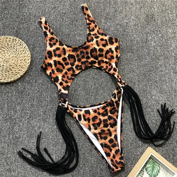 Viens Gabals Peldkostīms, Leoparda Brazīlijas Sexy Dobi No Bikini 2020 