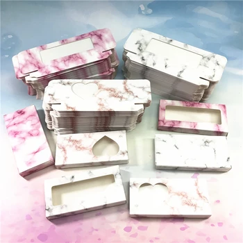 Krāsa marmora Skropstu Iepakojuma Kaste Taras Vairumtirdzniecības Pielāgotas 3D Ūdeļu Skropstas Kastes Iepakojuma Aplauzums Komplekts Skropstu Gadījumā pack grims