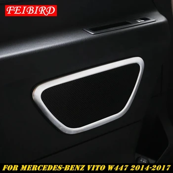 4GAB Interjeru Mercedes-Benz Vito W447 - 2018 Pusē Automašīnas Durvis Stereo Skaļruņu Audio Skaņas Vāciņš Melns, ABS, Matēts Stils
