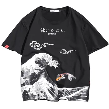 Smieklīgi Anime Drukāt Lielizmēra Vīriešu T Krekls Hip-Hop Kokvilnas T-krekls O-veida kakla Vasaras Japāņu Vīriešu Cēloņu Tshirts 5XL Modes Zaudēt Tees