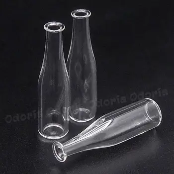 Odoria 1:12 Miniatūras 3PCS Stikla Piena Dzērienu, Ūdens Pudele Namiņš Virtuves Piederumi