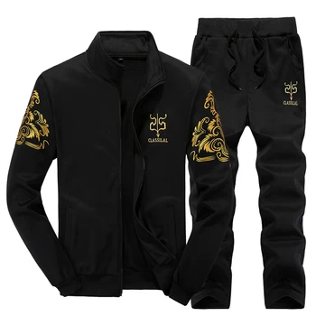 DE4 Sportwear Uzvalks, Krekls Tracksuit Bez pelēkā vārna Vīriešu Ikdienas Aktīvo Uzvalks Rāvējslēdzēju Outwear 2PC Jaka+Bikses Komplektus