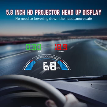 WiiYii S7 HUD head up displejs auto OBD2 GPS temperatura hud spidometru, Auto Accesso elektronikas Datu Diagnostikas Rīks