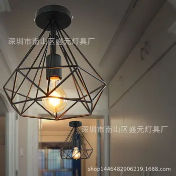 Dimantu rūpniecības vēja griestu lampa vienu galvu radošo kaltas dzelzs restorāns, apģērbu veikals, kafejnīca dimanta formas lampas