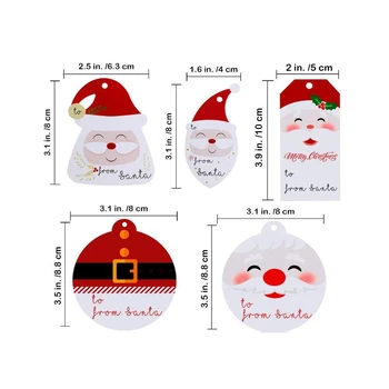 100GAB 5 Stili Ziemassvētku Santa Claus Kraftpapīrs Tagus DIY Amatniecības Karājas Frāzi Ziemassvētku svinības Etiķetes Dāvanu Iesaiņojuma Piederumi