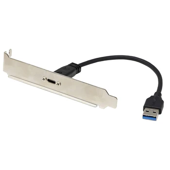 USB 3.0 USB C Priekšējā Paneļa Galvenes Kabelis, USB 3.0 Vīriešu USB C Tipa Sieviešu Panel Mount pagarinātāja Kabelis Datu Sinhronizācijas un Charg