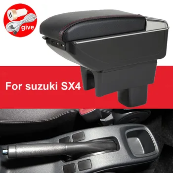 Par suzuki SX4 Elkoņbalsti auto elkoņbalsti lodziņā auto piederumi centrālās glabāšanas kaste modifikācija ar USB LED gaismas Pārbūves daļas