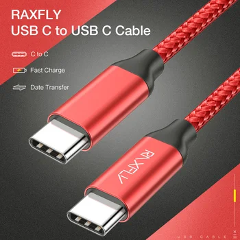 RAXFLY USB C USB C Kabeli Xiaomi Redmi 7. Piezīme Ātrās Uzlādes C Tipa PD Kabeli Ātri Uzlādēt USB C Kabelis Samsung S9 S10