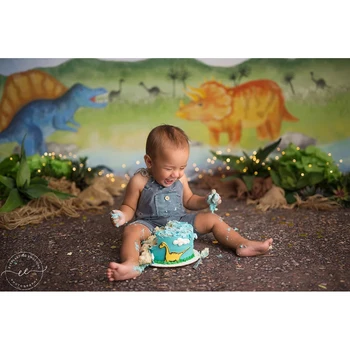 Dianosour Tēma Jaundzimušo Fotogrāfijas Fons Kūka Sagraut Baby Dušas Dzīvnieku 1. Dzimšanas dienas svinības Fona Bērnu Foto Studija