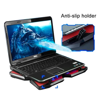 COOLCOLD lieljaudas Portatīvo datoru Dzesēšanas Spilventiņu Spēļu Notebook Cooler Stand Ar Četrām USB Powered Ventilators 11