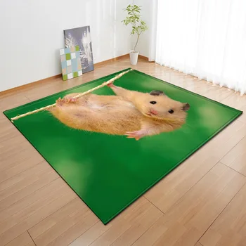 Nordic Style Gudrs Kaķis Drukāšana 3D Paklāju, Mīksto Flaneļa Istabu paklājos Kids Guļamistaba Dekors Paklājs Play Mat Paklāji, lai Dzīvojamā Istaba