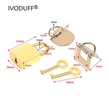 Ivoduff DIY studentu grāmatiņa metāla bloķēšanas taisnstūra formas, ar slēdzeni, zelta vāciņa ir pieejams pārdošanai