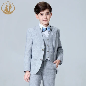 2020 Jaunu Bērnu Pleds Kāzu Žakete Bērnu Zēniem Uzvalka Žaketes Formālo Mētelis+ Bikses+veste 3Piece Zēnu Uzvalki Oficiālu Kāzu Puse, Zēni