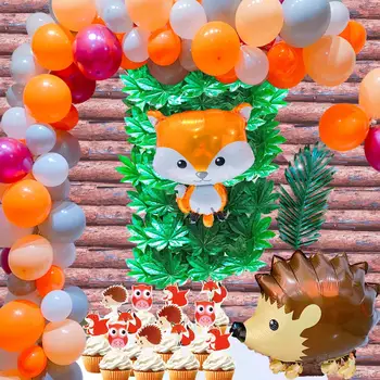 Dzīvnieku Balonu Vainags Komplekts Ezis Fox Hēlija Balonu Komplekts Dzimšanas Diena Džungļos Puse Rotājumi Bērniem, Baby Dušas Dekoru Rotaļlietas