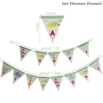 49pc Dinozauru Puses Piederumi Vienreizējas lietošanas Galda piederumi Happy Birthday Puse Rotājumi Bērniem Dino Papīra Šķīvji Kausa 1. Dzimšanas dienu Dekori