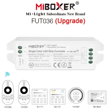 MiBOXER FUT036 (Upgrade) Vienu Krāsu LED Lentes Kontrolieris DC12V 24V Viedtālrunis APP / 2.4 GHz RF Remote / Alexa Balss Vadība