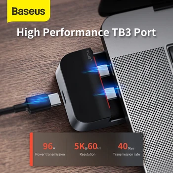 Baseus 9 Ports USB C RUMBAS uz HDMI Adapteri iPhone Notebook Pro 96W Jauda Lādētājs 2-in-1 Stāvēt HUB Siltuma Izkliedēšanas Ierīces