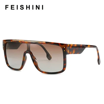 FEISHINI 2020. gadam Augstas Kvalitātes Lielā Laukumā Saulesbrilles Sieviešu Vintage Ieplests Vīriešiem Lielgabarīta Polarizētās Saulesbrilles Dāmām, UV Aizsardzība