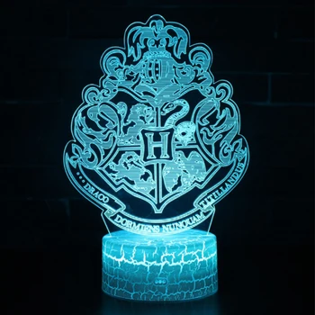 Burvju skolu zīmes 3D Lampas Spēle LED nakts apgaismojums 7 Krāsas Maiņa Pieskarieties Garastāvokļa Lampa Dropship
