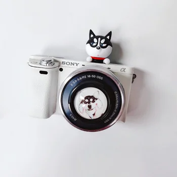 Jauno 3D Multfilmu pet suns Huskie mīļotājiem SLR Kameras Zibspuldzes zibspuldzes Pieslēgvietas hotshoe vāks Canon, Nikon un Fuji Samsung sony Leica Olympu