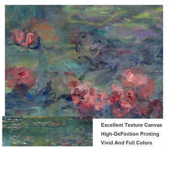 Ūdens Lilijas Ar Klods Monē Gleznu Druka Uz Kanvas Mākslas Plakāti Un Izdrukas Impresionisma Ziedi Art Pictures Cuadros Dekori