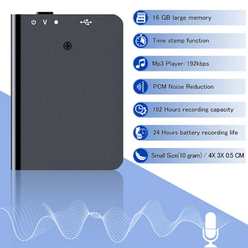 QZT Mini Balss Ieraksti Taisnstūrī, Diktofons, MP3 Atskaņotājs, USB Maksas Mazo Audio Skaņas ieraksts Micro Balss Aktivizēta, Diktofons, MP3